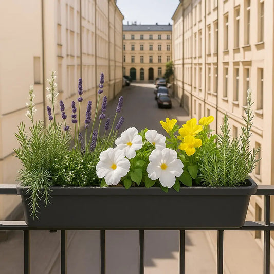 Balkonista zestaw balkonowy tuscany w antracytowej donicy z lawendą 2