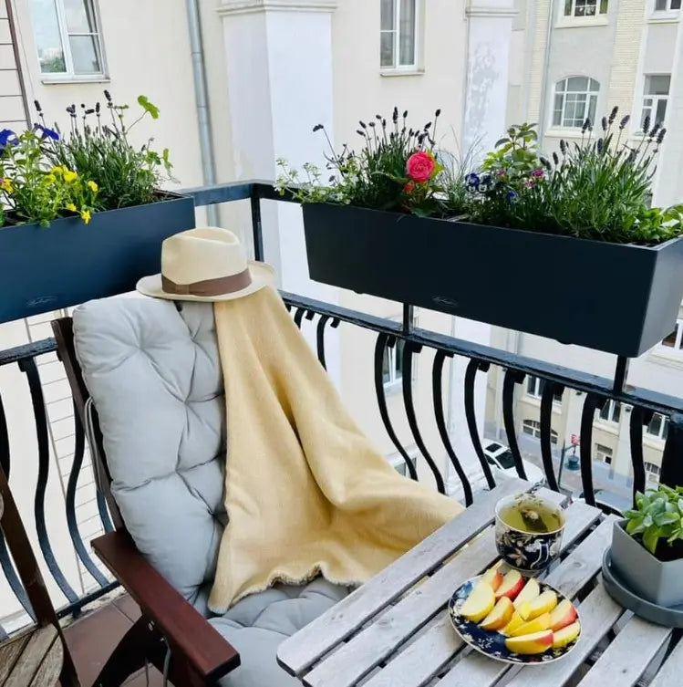 Balkonista zestaw balkonowy sunny-meadow w antracytowej donicy z trawą ozdobną 3